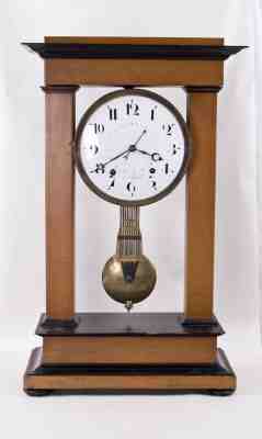 Monumental 8 day Austrian portico clock @ 1820 Pinwheel escapement Biedermeier