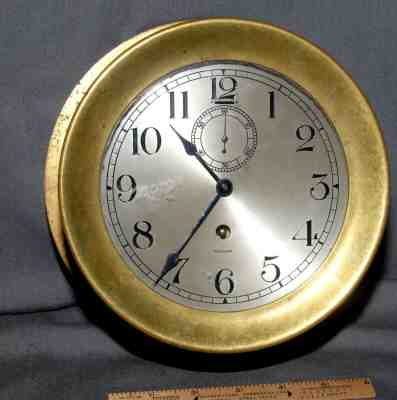 HEAVY BRONZE CASE WALTHAM SHIP'S CLOCK & PHENOLIC CASED CHELSEA SHIP'S CLOCK