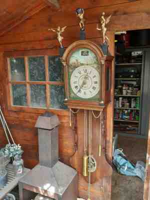 antique dutch long tale clock 18 hundreds great condition with animation 1839