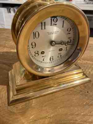 CHELSEA ANTIQUE SHIPS BELL CLOCK~4” DIAL~ Solid Brass Casing 1919-1920 WOW!