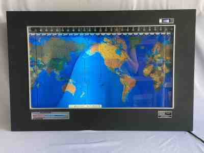 Vintage Kilburg Geochron World Timezone Time Indicator Clock--Black Border