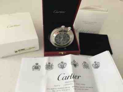 CARTIER PASHA TRAVEL  ALARM CLOCK  STAINLESS STEEL SWISS MADE