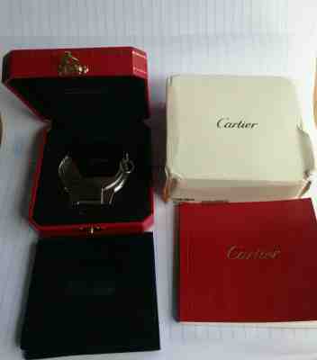 CARTIER BALLON BLEU TRAVEL ALARM CLOCK REF 3038. BOX, WARRANTY, POUCH NEVER USED
