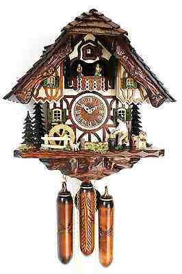 cuckoo clock hettich black forest 8 day original germany  music wood chopper new