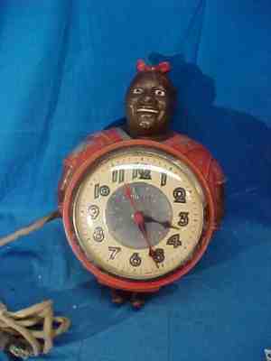 1930s CHEF -COOK Design FIGURAL Electric KITCHEN WALL CLOCK by Gibraltar Runs