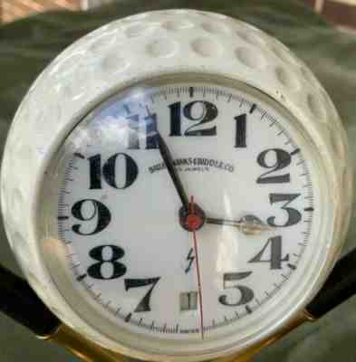 Couture Golf Ball Clock Bailey Banks Biddle B B B  Swiss 15 Jewel W/ Date