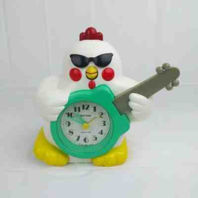 Rhythm Rock N Roll Chicken Quartz Alarm Clock JAPAN Sings Hey Baby Wake Up
