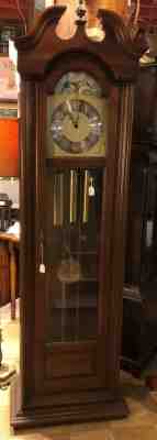 Vintage Antique Howard Miller Grandfather Clock - Western Germany - Moon Dial