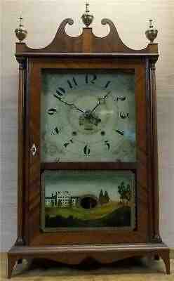 Rare Antique Samuel Terry Pillar & Scroll Clock 1850s Wood Works