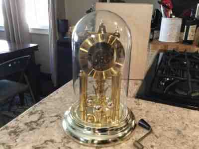 S. HALLER / ELGIN 400 DAY ANNIVERSARY TORSION CLOCK & BOX 1980’s Never Used