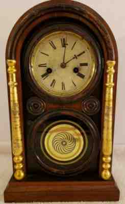 Antique Working 1859 INGRAHAM Venetian Victorian Mantel Clock N.Pomeroy Movement