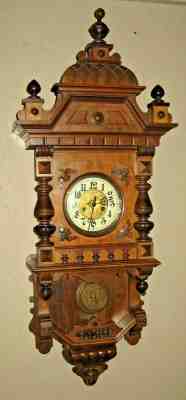 Fine Antique Gustav Becker Silesia Regulator Wall Clock Free Swinger Working 46"