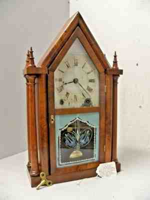 BREWSTER & INGRAHAMS 4 COLUMN STEEPLE CLOCK C 1849