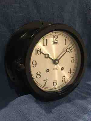 **FULLY RESTORED** WWII 1944 Chelsea Ships Bell Clock 6" Dial