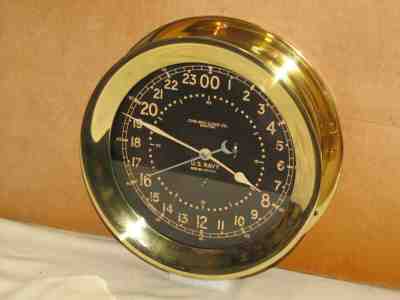 CHELSEA VINTAGE PILOT  CLOCK~8 1/2" DIAL~U.S.NAVY 1953~24 HOUR~KOREAN WAR~HINGED