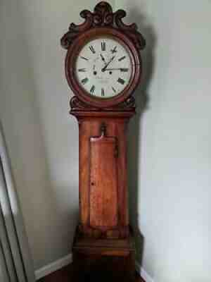 Rare Scottish James & Andrew Kelly Drumhead Tall Clock