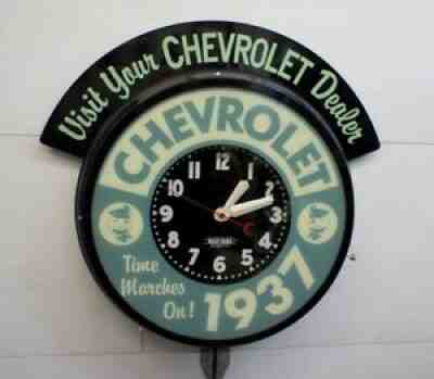 A 22" Deluxe 1937 Chevy, . Dealers Neon Clock
