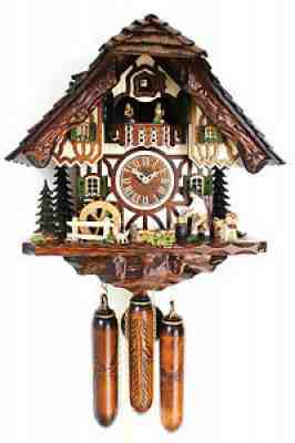 cuckoo clock hettich black forest 8 day original germany music wood chopper new