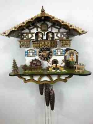 Â VIDEO Hones 1 Day Musical Black Forest Cuckoo Clock NEW # 664T