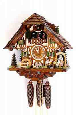 cuckoo clock black forest 8 day original germany music beer drinker beer garden