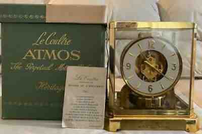 Lecoultre Atmos Heritage clock 526-6 (1961) working, with original box/pamphlet