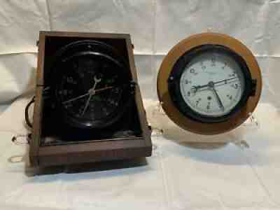 RARE VINTAGE CHELSEA CLOCK CO U.S. GOVERNMENT & ARMY WOOD BOX W/ KEY LOT WORKING