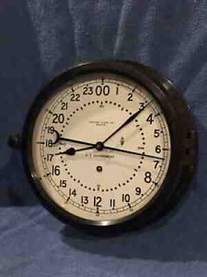 **Fully Restored** 1966 US Goverment Chelsea Ships Clock 8 1/2" 24 HR Dial
