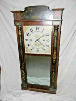antique wooden works "THIN PLATE" clock by Jerme and Darrow 1828