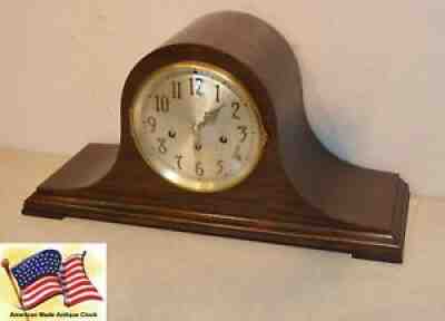 RESTORED SETH THOMAS CHIME NO. 77 - 1921 ANTIQUE CABINET CLOCK IN MAHOGANY