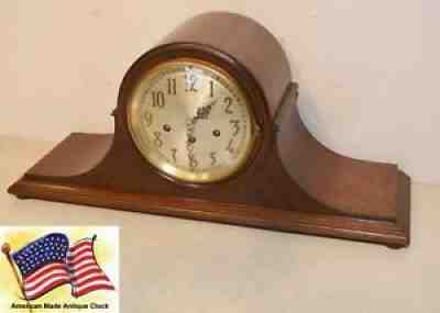 RESTORED SETH THOMAS CHIME NO. 75 - 1921 ANTIQUE CABINET CLOCK IN MAHOGANY