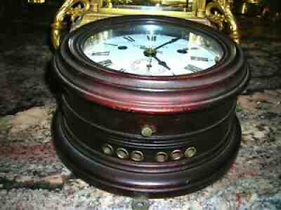 "1891" SETH THOMAS MAHOGONY SHIPS CLOCK WITH STRIKE & SEC. HAND- VERY RARE FIND.