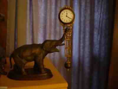 JUNGHANS ORIGINAL MYSTERY ELEPHANT SWINGER DESK MANTEL CLOCK RARE WORKING
