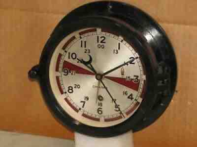 CHELSEA VINTAGE SHIPS RADIO ROOM CLOCK~6" DIAL~1946~WW2 LIBERTY SHIP~RESTORED
