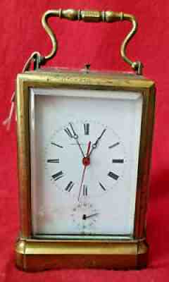 Fantastic Japy Freres 1865-1875 One Piece Engraved Case Repeater Carriage Clock