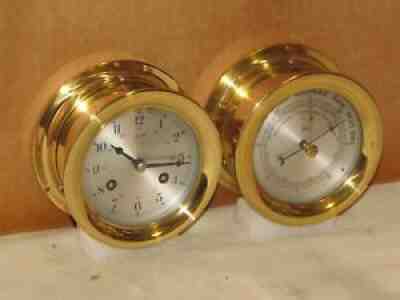 SCHATZ VINTAGE SHIPS BELL CLOCK BAROMETER 3 IN 1964 MARINER MODEL~CHELSEA KEY~