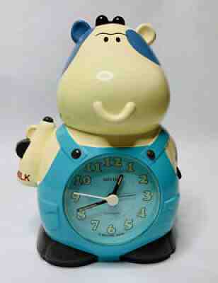 Vintage Rhythm Cow Talking Alarm Clock Japan Wake Up Donâ??t Sleep Your Life Away