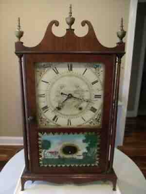 Eli Terry Reverse Painting Pillar & Scroll Clock