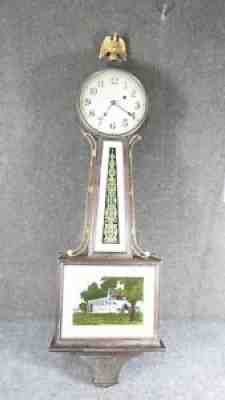 Antique New Haven Banjo Clock weight driven