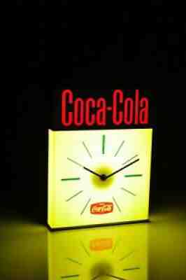 Vintage BEZ Coca Cola Neon Sign Clock Commercial Mid Century Germany