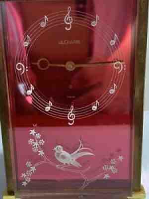 RARE JAEGER LECOULTRE 8 DAY MUSICAL ALARM CLOCK REUGE MUSIC BOX LUCITE BIRD