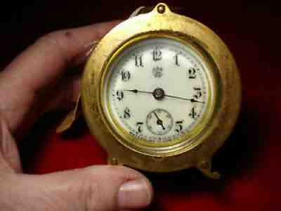 ANTIQUE WATERBURY CLOCK USA~LAST PAT DATE JAN 13 1891~ALARM TABLE TOP~AS IS