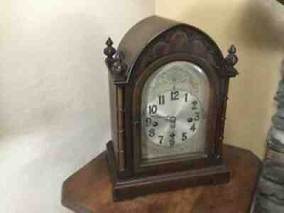 ANTIQUE HERSCHEDE WESTMINSTER CHIME MANTEL CLOCK CASE #6016 MODEL 20 CINCINNATI