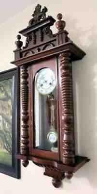 Antique Junghans Large Fat German wall clock Vienna Regulator 1907