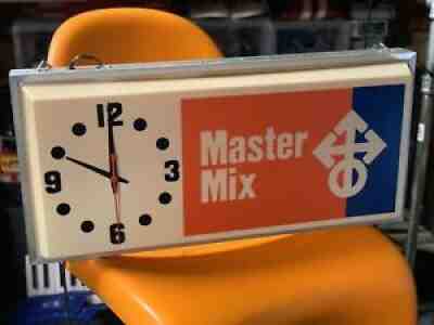 Vintage Master Mix Feed Clock Lighted Works and Looks Great!!