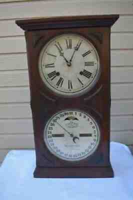 1869 ITHACA Parlor Calendar Double Dial Clock