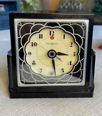 General Electric Art Deco 7f58 Bakelite mirror clock alarm 1927