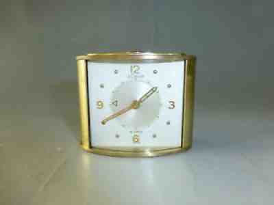 EXC Vintage Swiss Jaeger Lecoultre Memovox Alarm 8 Days Clock Luxury Brass Case