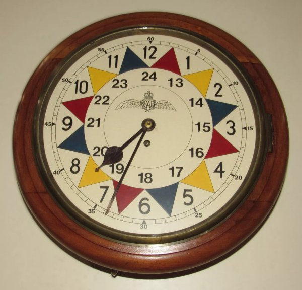 RAF Authentic English Royal Air Force Sector Fusee Wall Clock WWII Large 18"