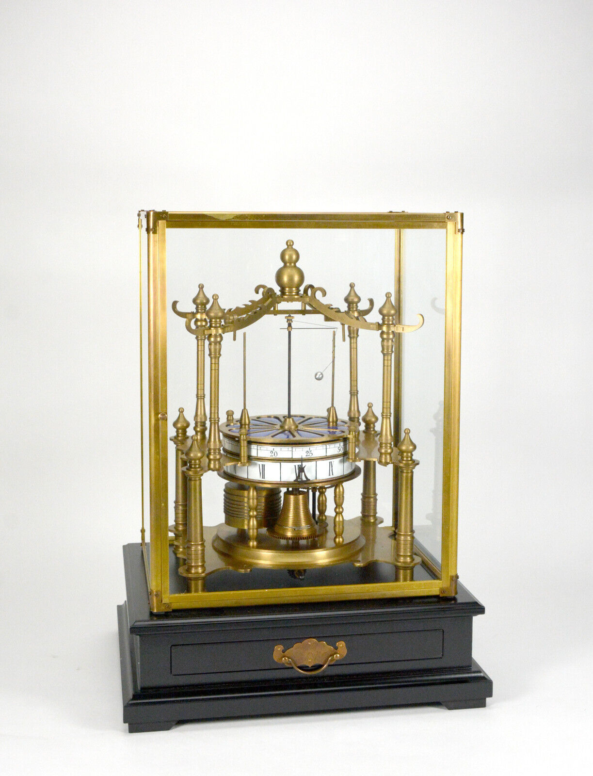 New ListingFrench Style Flying Ball Pendulum Annular Porcelain Dial Fusee Skeleton Clock
