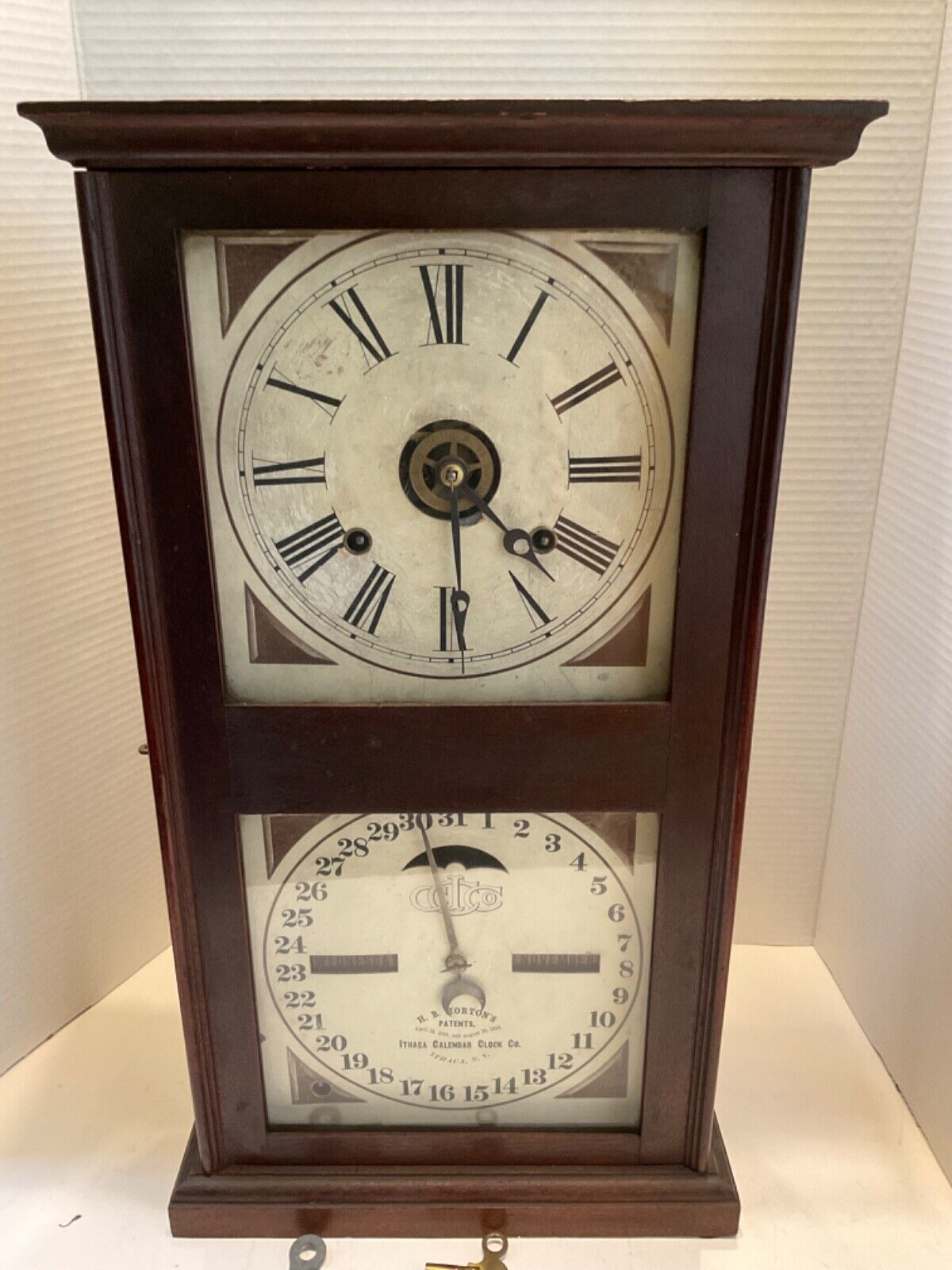 Antique C. 1870’s  H.B. HORTON’S PATENTS  ITHACA CALENDAR CLOCK WORKS